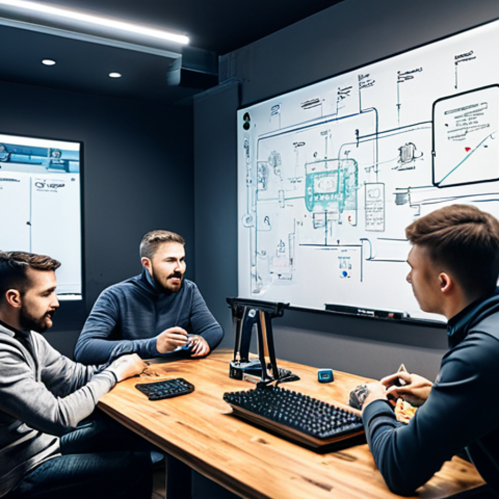** A strategy meeting. Professional gamers (fully clothed) intensely discussing team composition and tactics for the new "Nikke" game mode. Whiteboard with unit synergies diagram visible. Modern gaming cafe in Warsaw, Poland background. High quality render, perfect anatomy, appropriate content.

**