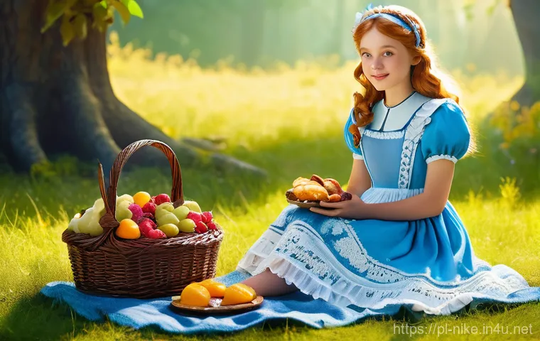 승리의여신 니케 팬아트 공모전 - Prompt 1: Alice's Whimsical Picnic**