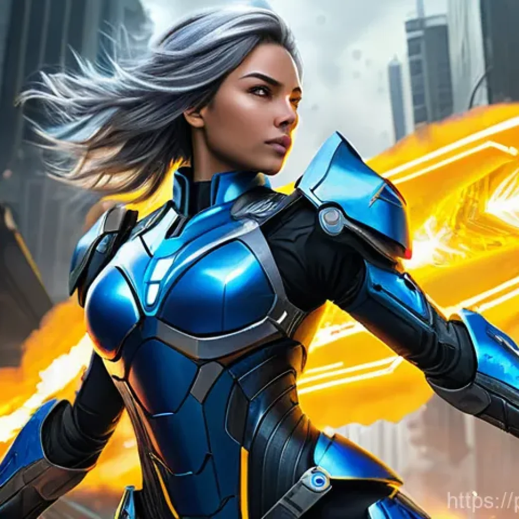 승리의여신 니케 신규 유저 통계 - **Dynamic Combat Nikke**
A highly detailed, full-body anime illustration of a female character i...