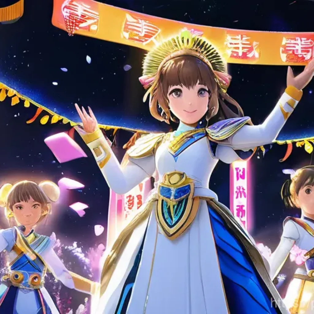승리의여신 니케 공식 유튜브 채널 링크 - **Prompt 1: "Goddess of Victory: Nikke 3rd Anniversary Celebration"**
    "A vibrant, festive illust...