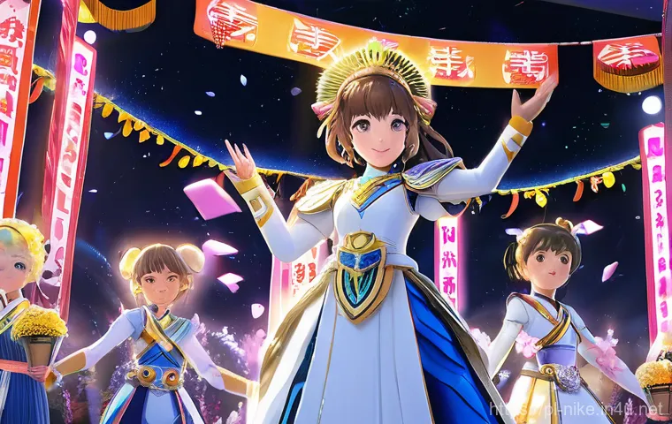 승리의여신 니케 공식 유튜브 채널 링크 - **Prompt 1: "Goddess of Victory: Nikke 3rd Anniversary Celebration"**
"A vibrant, festive illust...
