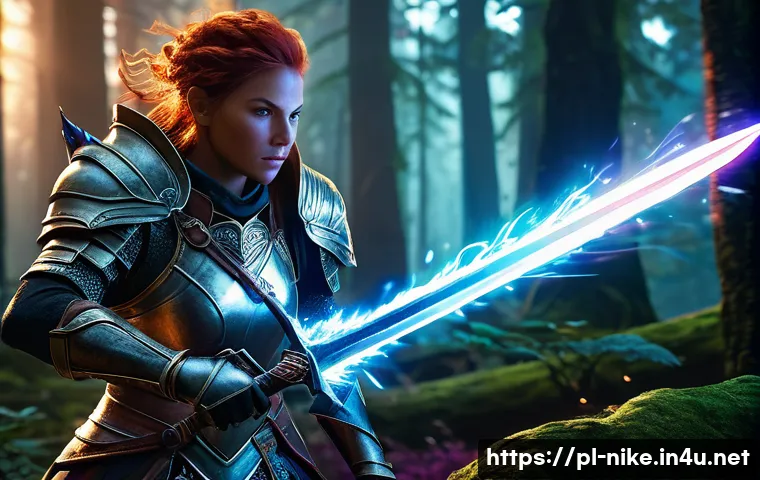 승리의여신 니케 동영상 제작 팁 - A dynamic gaming scene featuring an intense battle from a fantasy RPG game, showcasing a heroic fema...