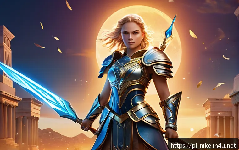 승리의여신 니케 유료 가챠 분석 - A dynamic scene showcasing a young female warrior character from the Victory Goddess game, dressed i...