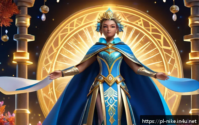 승리의여신 니케 가챠 확률 분석 - A majestic fantasy scene featuring Victory Goddess Nike standing confidently atop a gleaming pedesta...