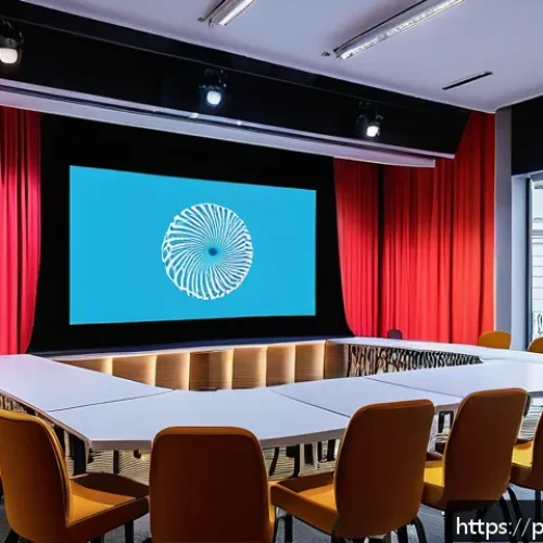 승리의여신 니케 팬 모임 준비 가이드 - A cozy, modern event room in Warsaw designed for a fan meeting of Victory Goddess Nike, featuring na...