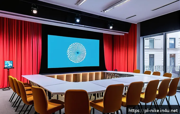 승리의여신 니케 팬 모임 준비 가이드 - A cozy, modern event room in Warsaw designed for a fan meeting of Victory Goddess Nike, featuring na...