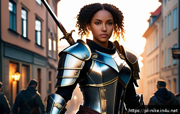 승리의여신 니케 팬 활동 통계 - A dynamic fantasy RPG scene featuring a young female warrior character from Victory Goddess Nike, we...
