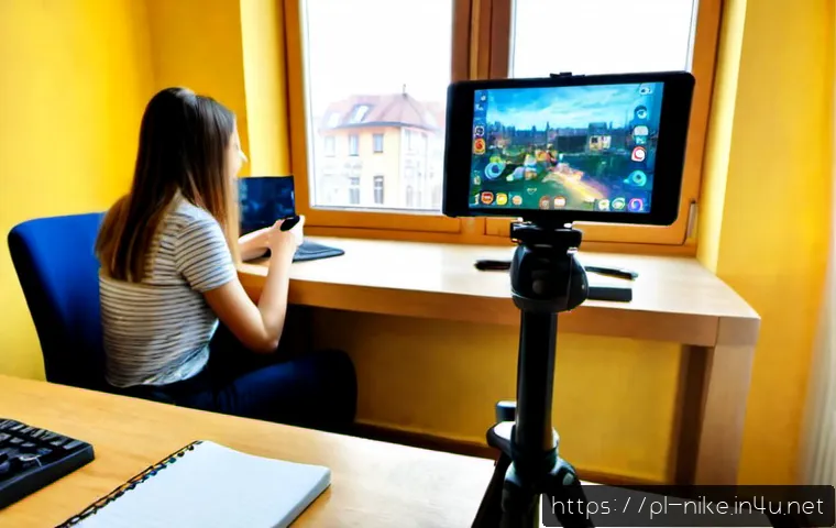 승리의여신 니케 팬데믹 중 활동 기록 - Photorealistic Polish young adult woman documenting her home gaming routine during a pandemic lockdo...